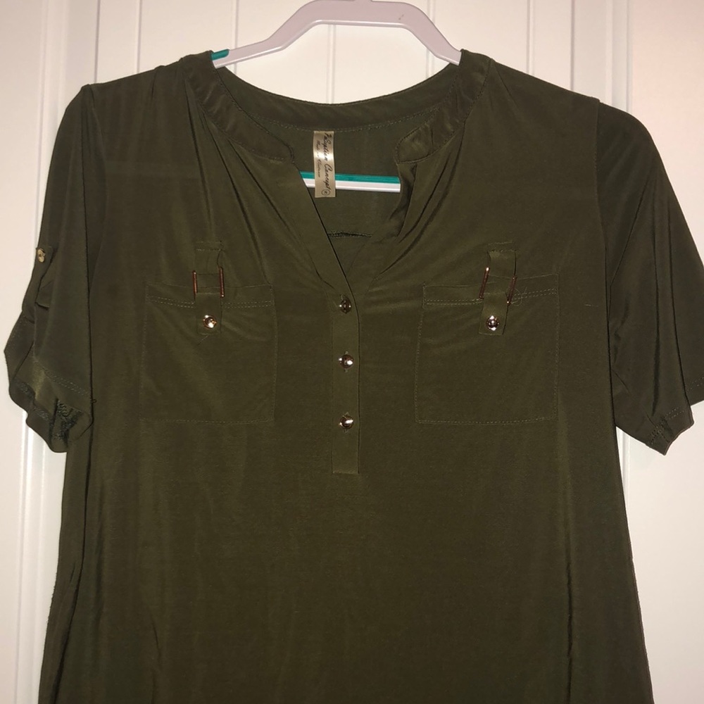 Army green blouse